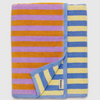 baggu beach or bath towel in cotton terry hotel stripes