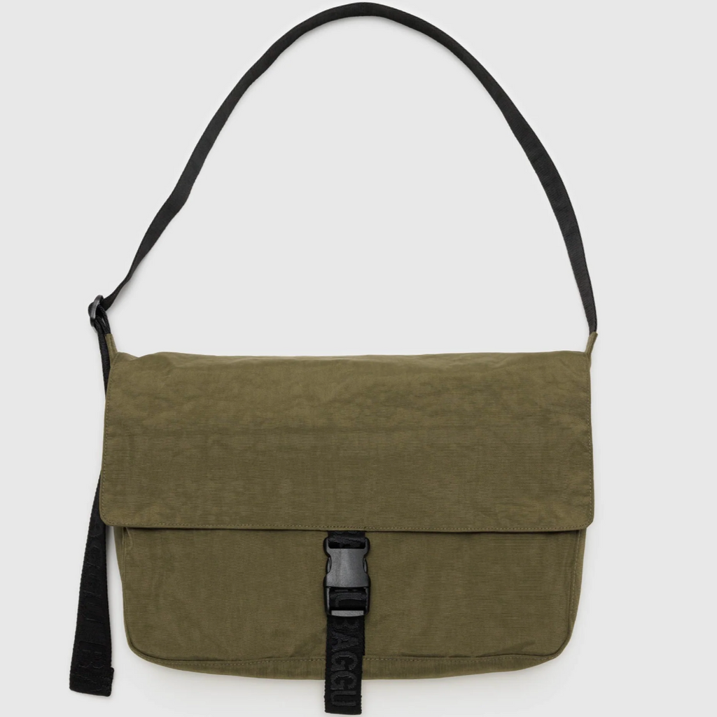 Baggu Nylon Messenger Bag in Seaweed